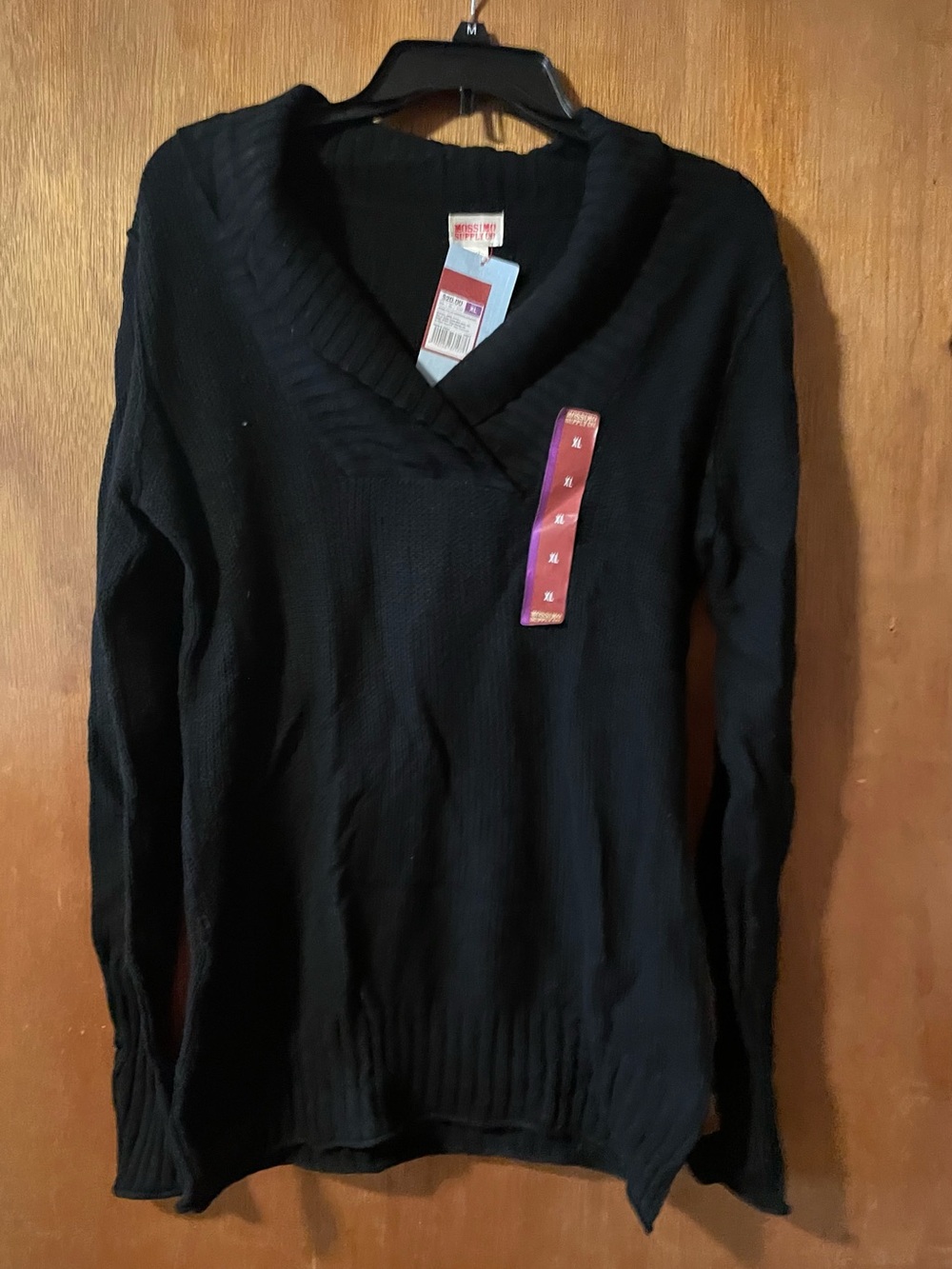 Vintage Mossimo Women’s Shawl Collar Sweater. Black. XL New With Tags
